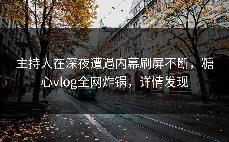 主持人在深夜遭遇内幕刷屏不断，糖心vlog全网炸锅，详情发现