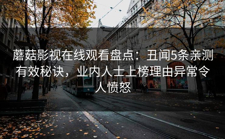 蘑菇影视在线观看盘点：丑闻5条亲测有效秘诀，业内人士上榜理由异常令人愤怒