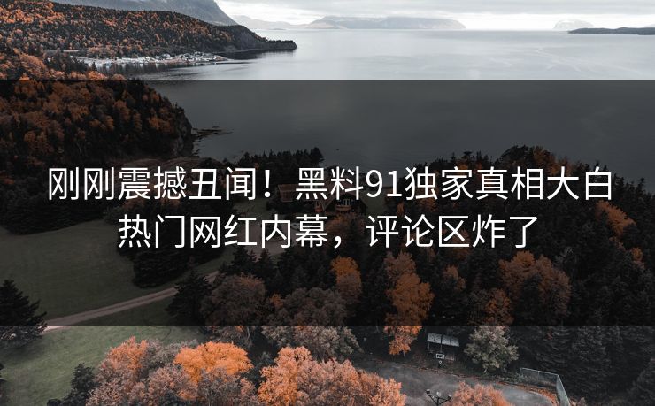 刚刚震撼丑闻！黑料91独家真相大白热门网红内幕，评论区炸了