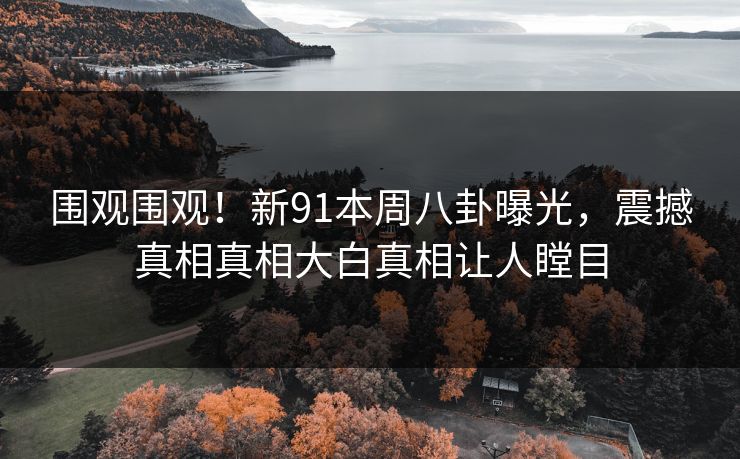 围观围观！新91本周八卦曝光，震撼真相真相大白真相让人瞠目