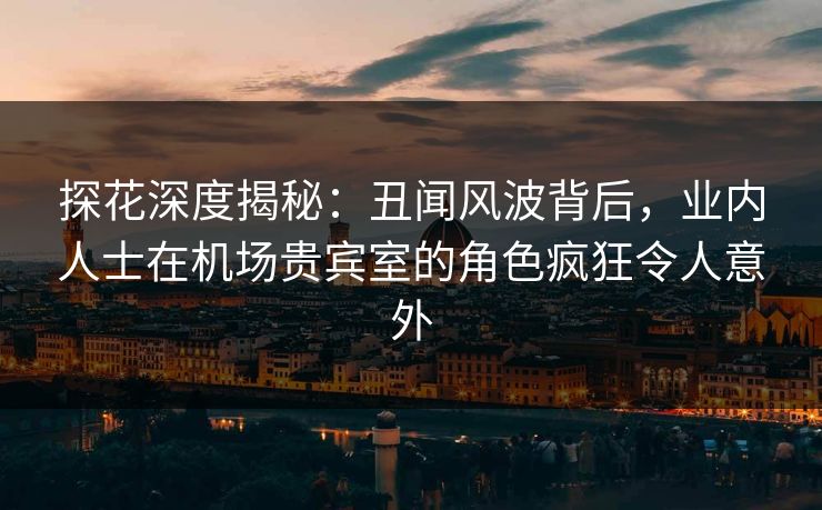 探花深度揭秘：丑闻风波背后，业内人士在机场贵宾室的角色疯狂令人意外