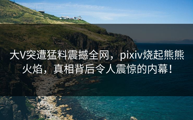 大V突遭猛料震撼全网，pixiv烧起熊熊火焰，真相背后令人震惊的内幕！