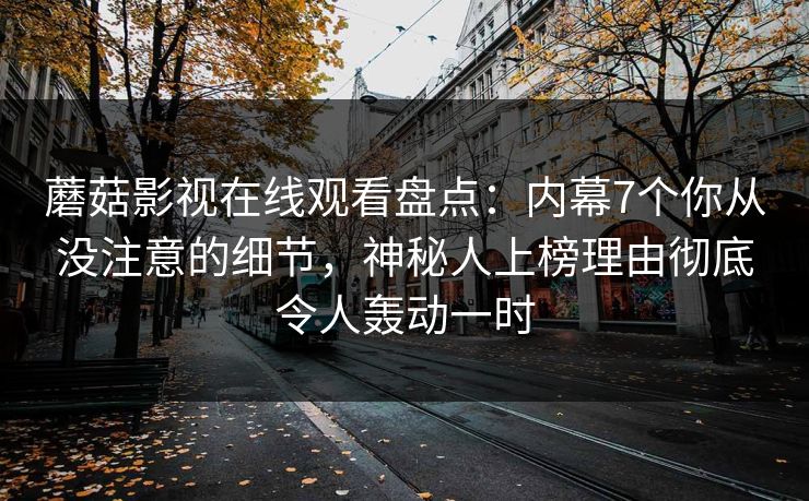 蘑菇影视在线观看盘点：内幕7个你从没注意的细节，神秘人上榜理由彻底令人轰动一时