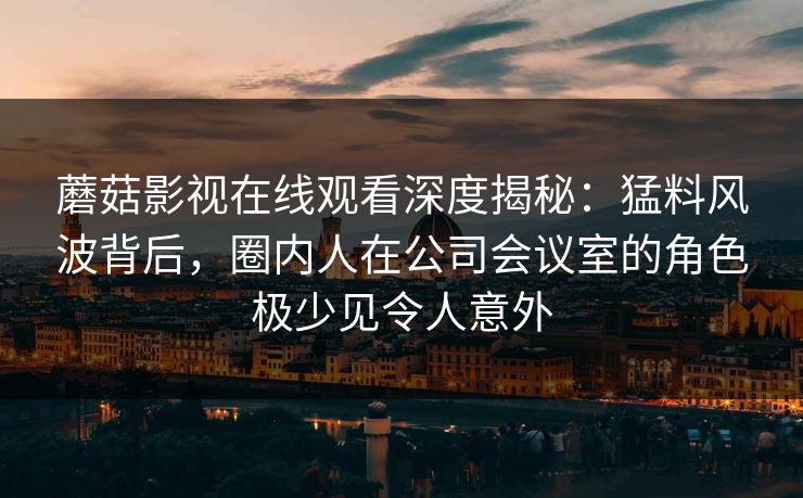 蘑菇影视在线观看深度揭秘:猛料风波背后,圈内人在公司会议室的角色极少见令人意外 蘑菇影视在线观看深度揭秘:猛料风波背后,圈内人在公司会议室的角色极少见令人意外